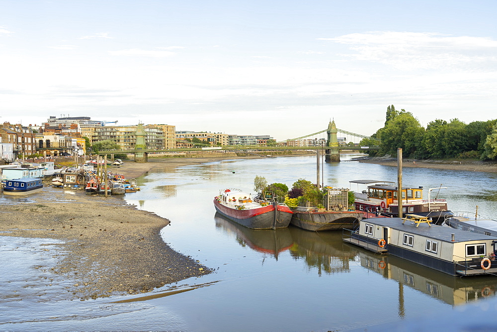 Hammersmith Bridge and the River Thames, London, England, United Kingdom, Europe