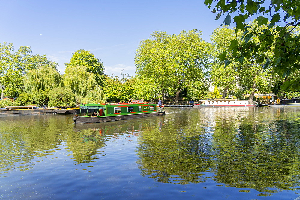 Canal boats, Little Venice, London, England, United Kingdom, Europe