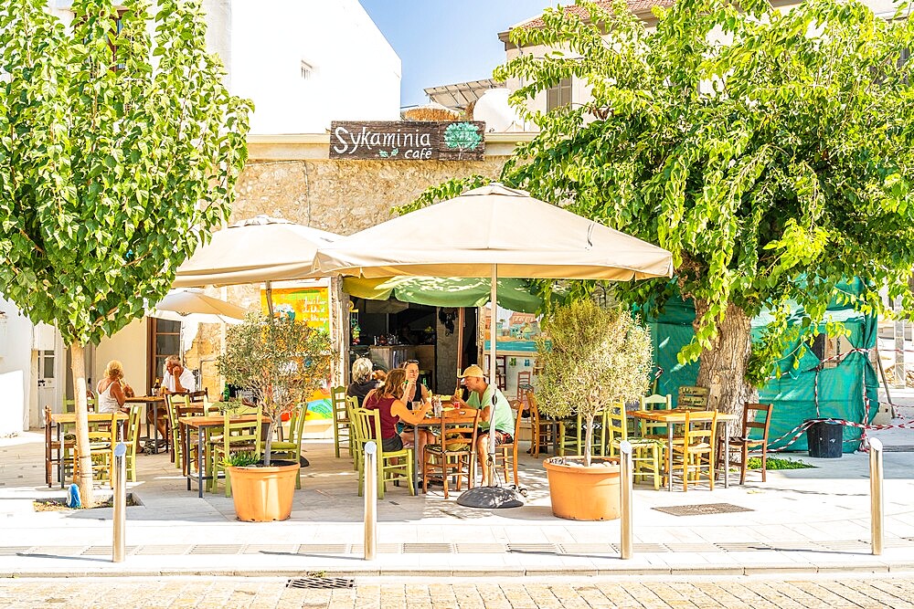 Restaurant and cafe scene in Paphos, Cyprus, Europe