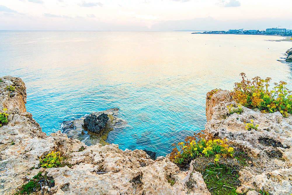 Cape Greco at sunset in Ayia Napa, Famagusta District, Cyprus, Mediterranean, Europe