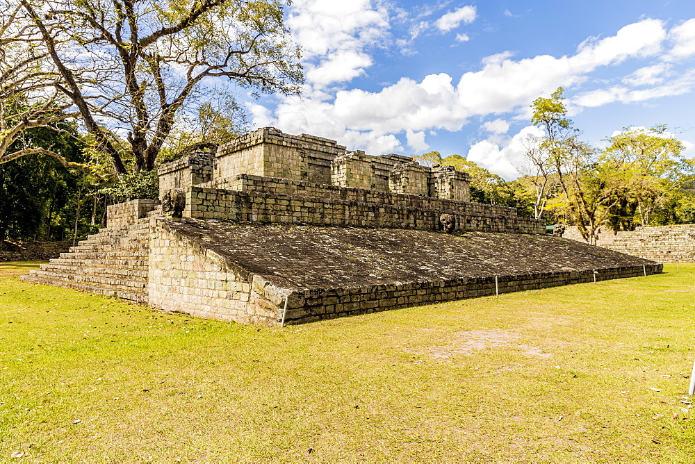 Ball Court, in the archaeological site of the Maya civilization, at Copan Ruins UNESCO World Heritage Site, Copan, Honduras, Central America