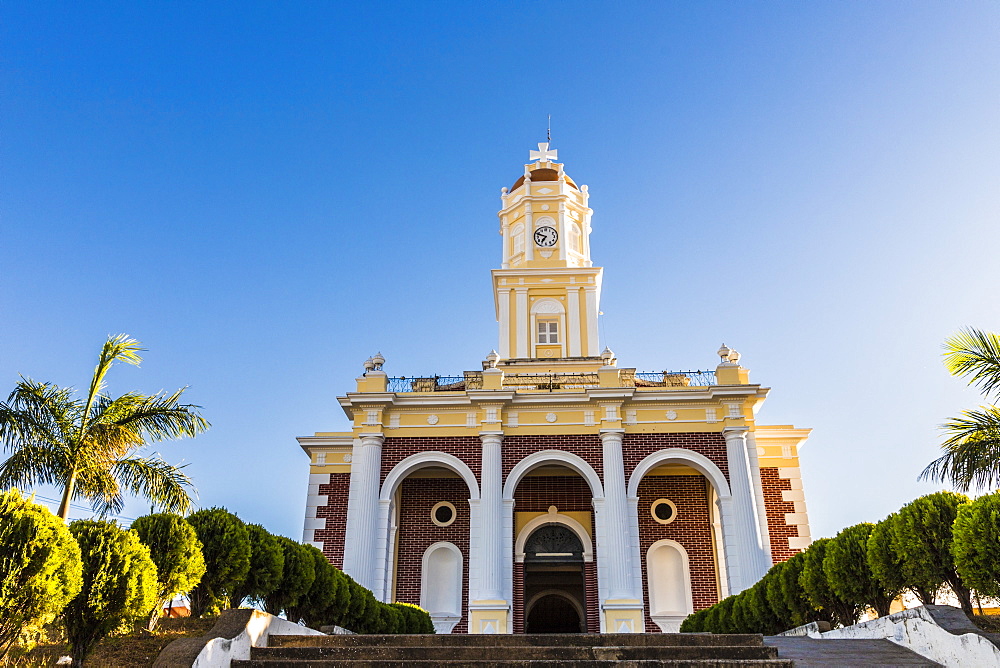 A front view of the church El Carmen, in Santa Ana, El Salvador, Central America