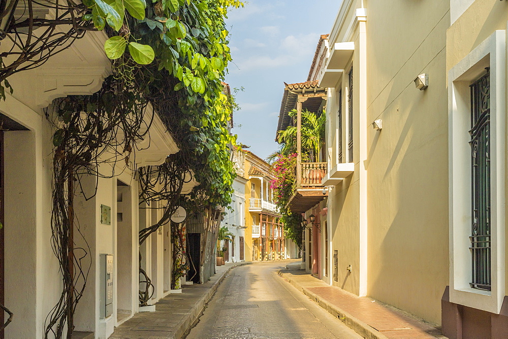 A street scene in Cartagena, Colombia, South America