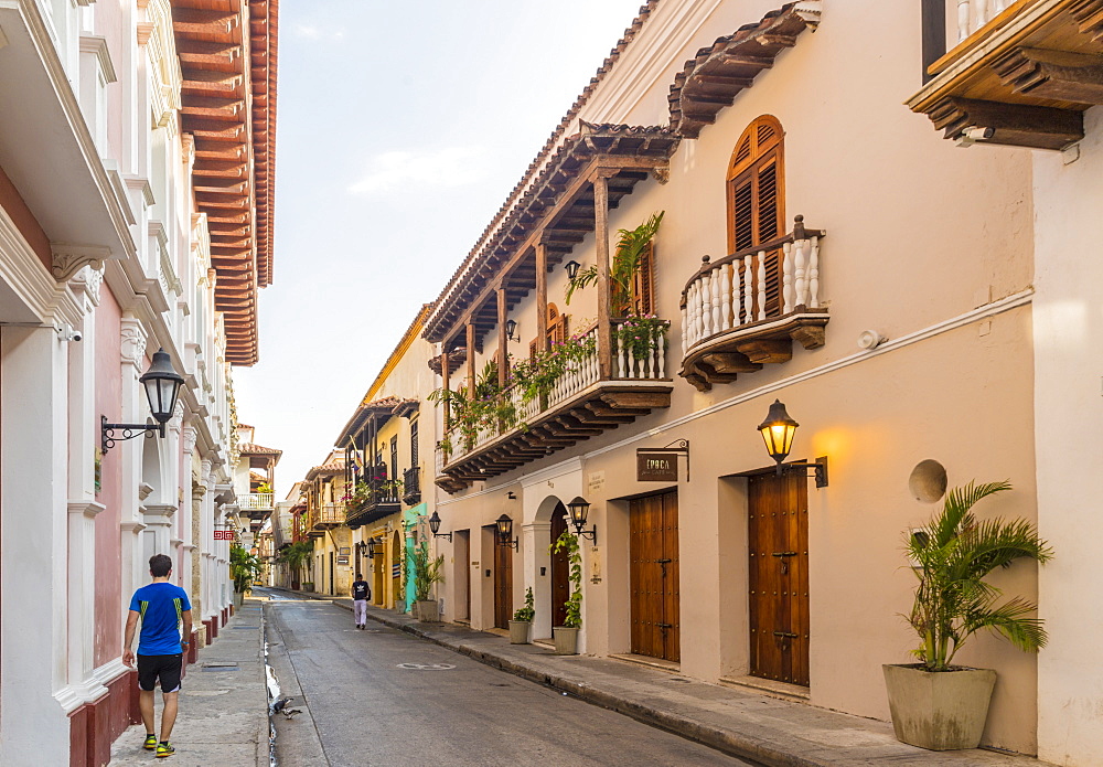 A street scene in Cartagena, Colombia, South America