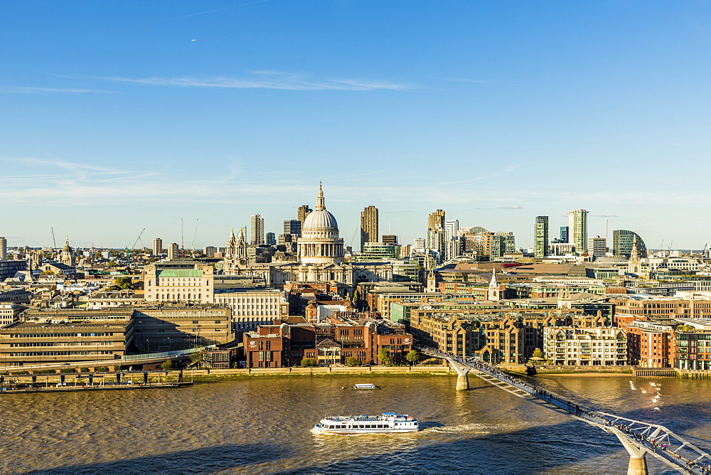 St. Paul's Cathedral and the London skyline, London, England, United Kingdom, Europe