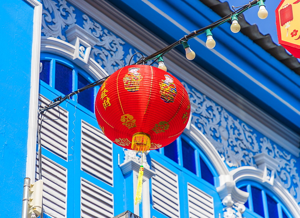 Beautiful Sino Portuguese architecture in Phuket Old Town, Phuket, Thailand, Southeast Asia, Asia