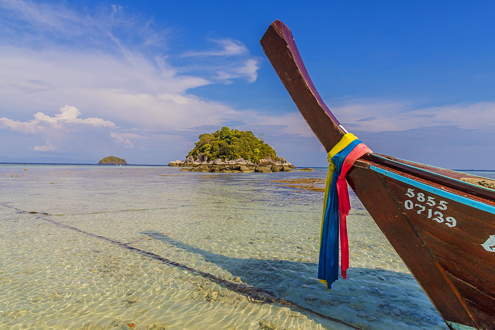 Long tail boat in Ko Lipe, in Tarutao National Marine Park, Thailand, Southeast Asia, Asia