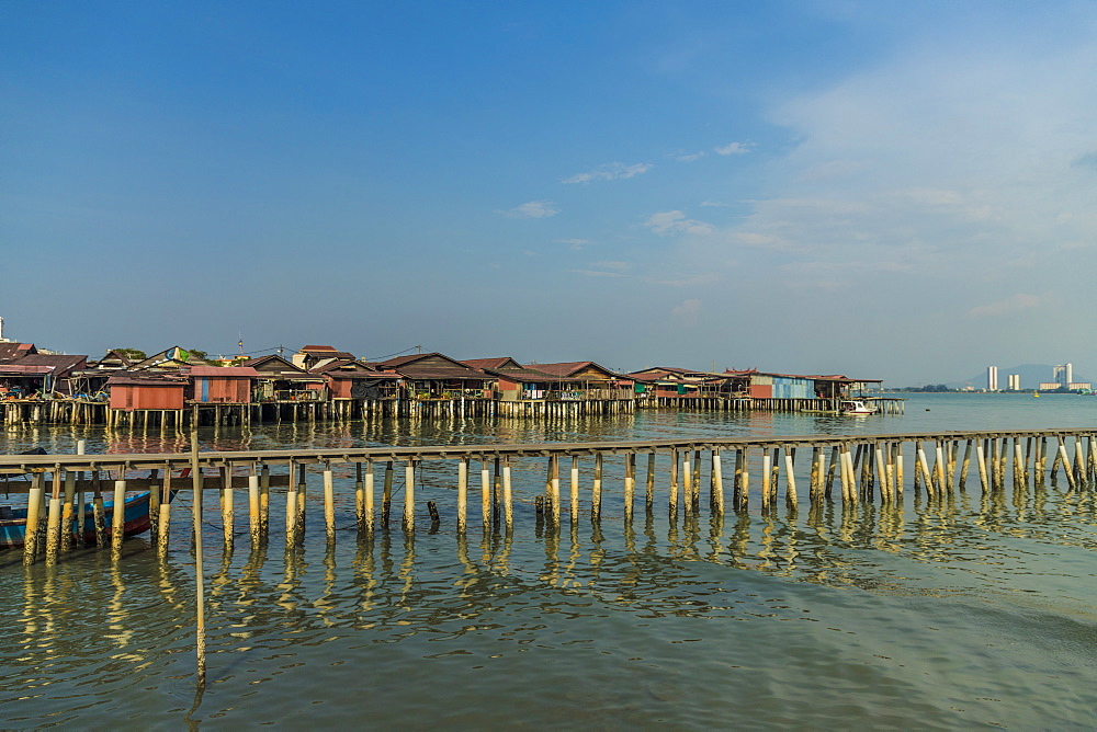 A view of a clan jetty, in George Town, Penang Island, Malaysia, Southeast Asia, Asia