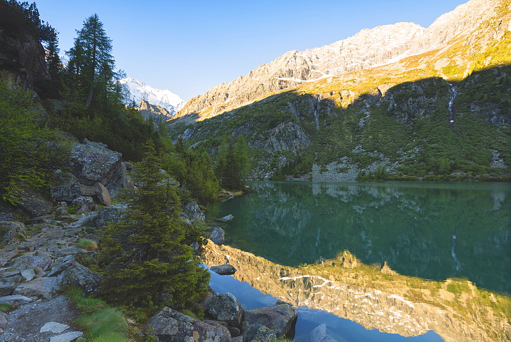 Aviolo Lake in Adamello Park, Val Camonica, Brescia province, Lombardy, Italy, Europe