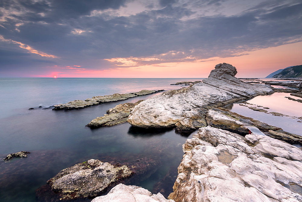 Pope's Chair at dawn, Ancona, Marche, Italy, Europe