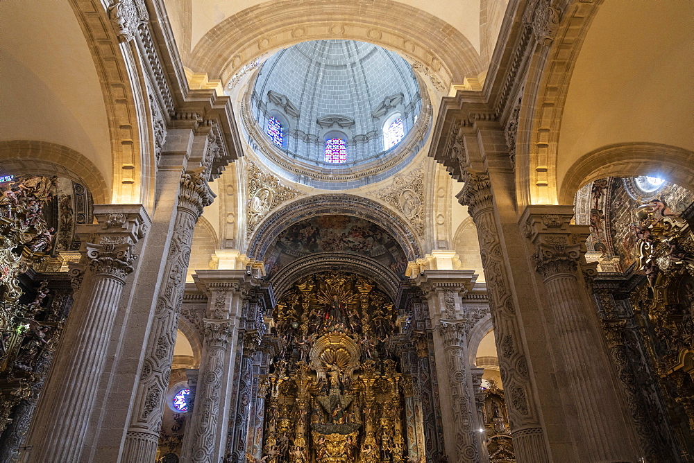 Interior of El Divino Salvador church in Seville, Andalucia, Spain, Europe