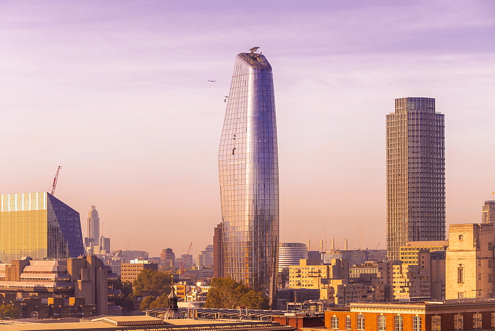 Skyline of London seen from One New Change, City of London with One Blackfriars at the Bank side, London, England, United Kingdom, Europe