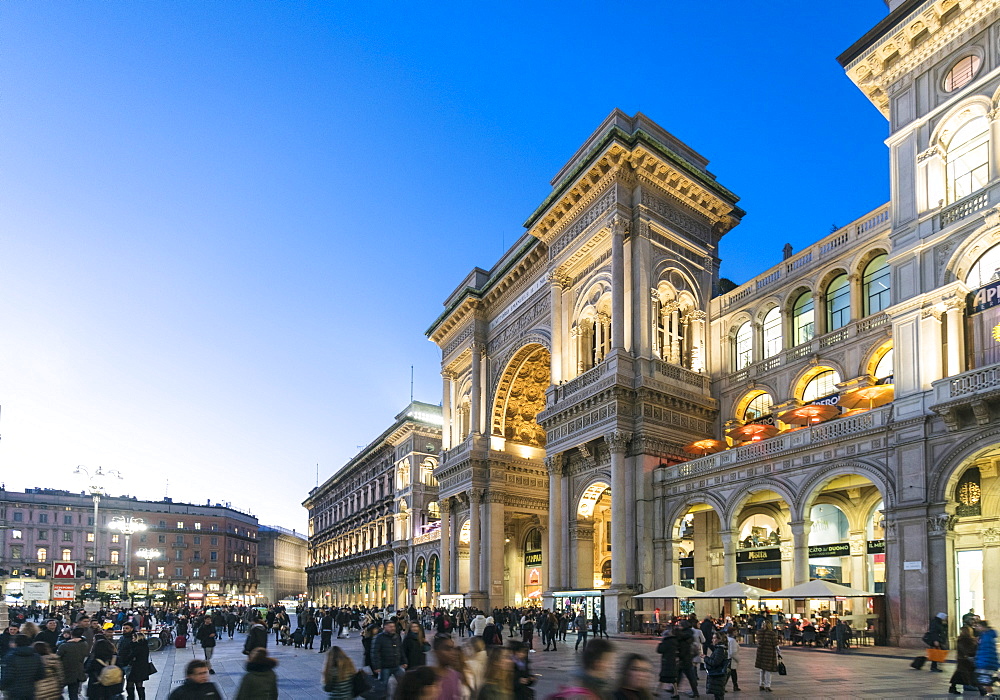 Galleria Vittorio Emanuele II at the Cathedral Square (Doumo) in Milan, Lombardy, Italy, Europe