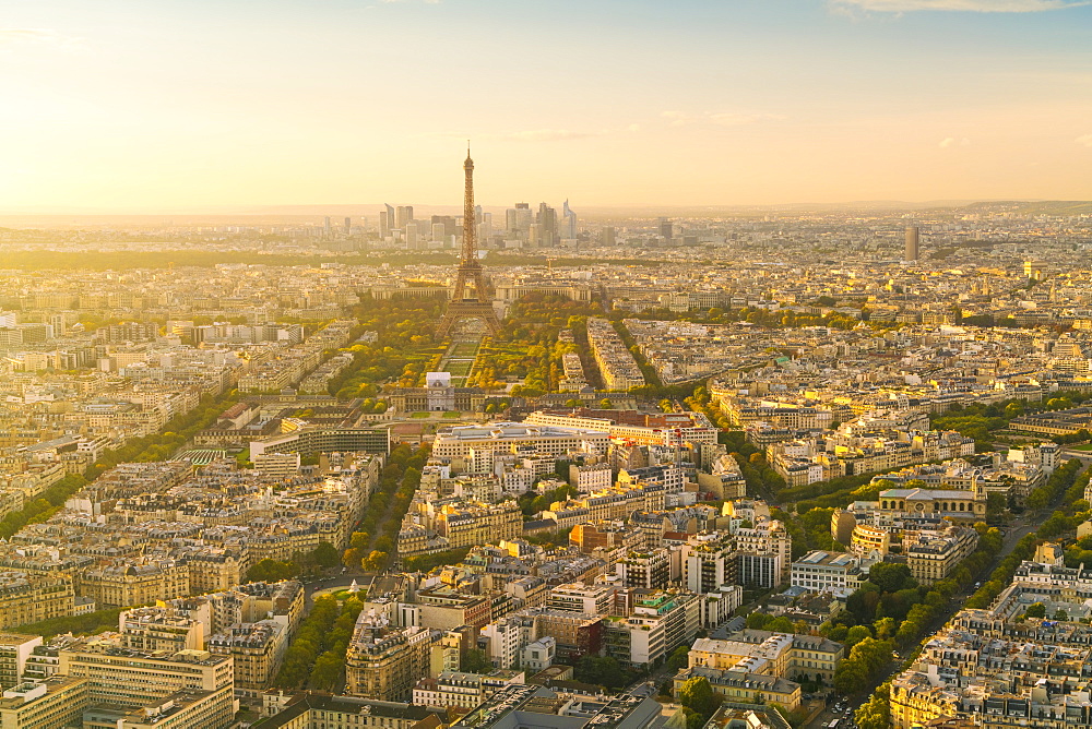 View of Paris from above Montparnasse Tower, Paris, France, Europe