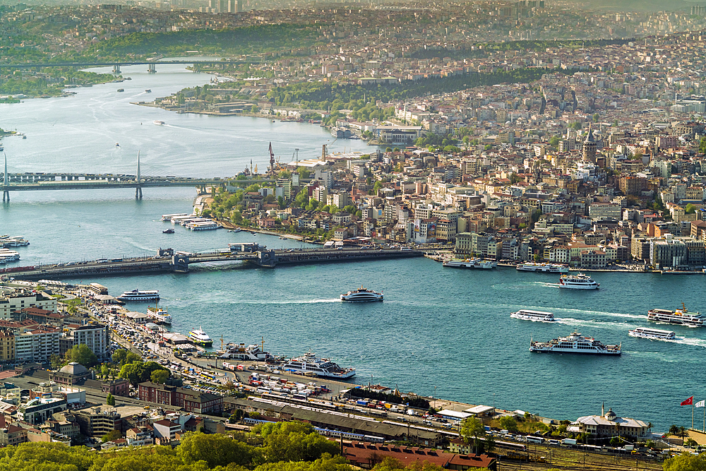 View of the European part of Istanbul from above, Istanbul, Turkey, Europe