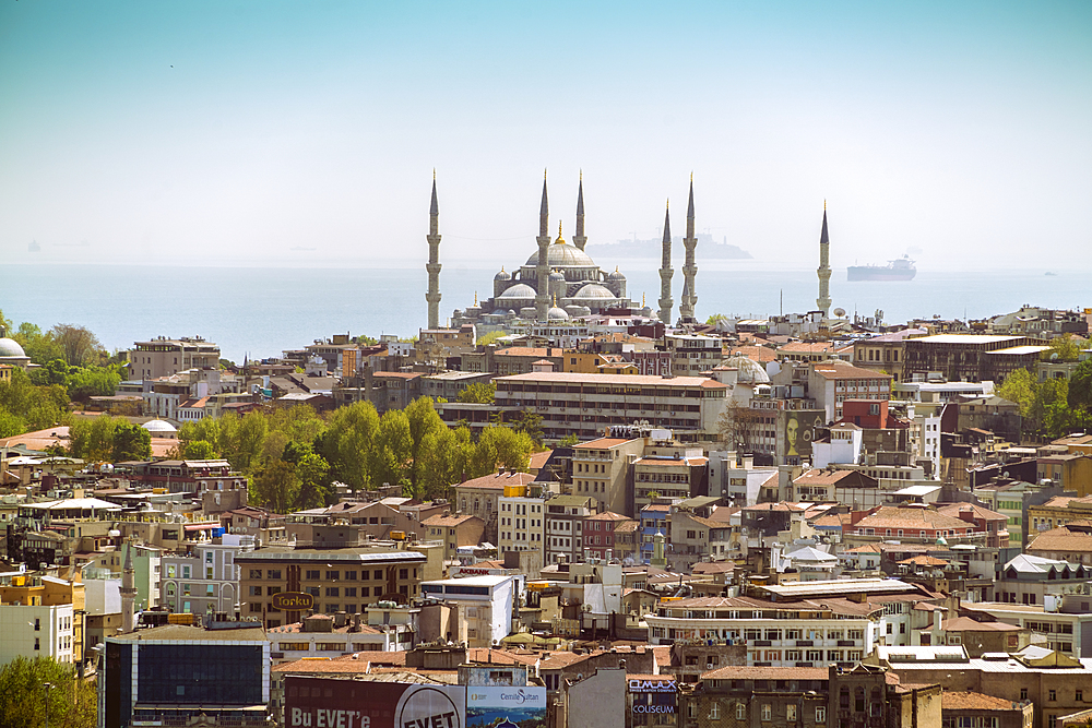 Suleymaniye Mosque, UNESCO World Heritage Site, seen from a helicopter, Istanbul, Turkey, Europe