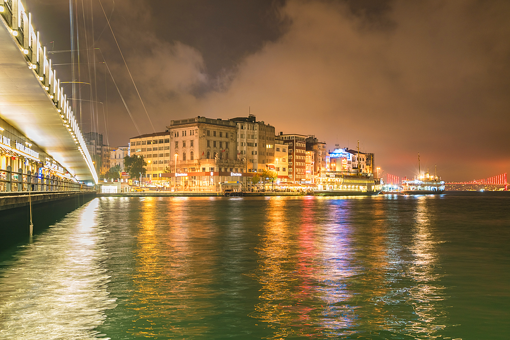 View of Kadikoy at night, the European part of Istanbul and the party district, Istanbul, Turkey, Europe