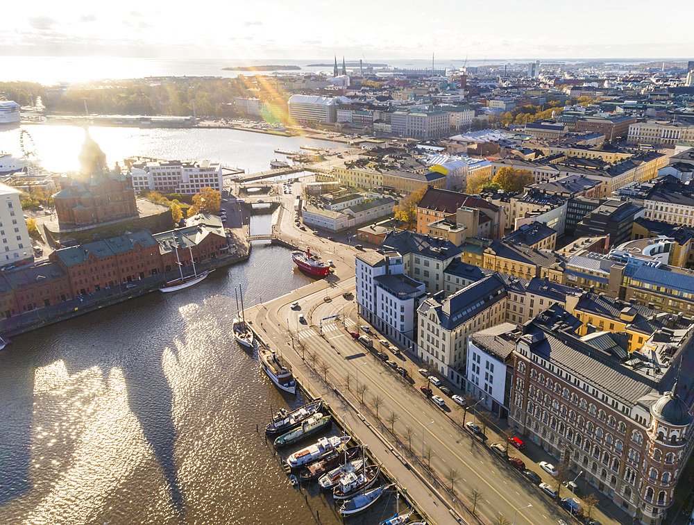 Helsinki city center from above, Helsinki, Finland, Europe