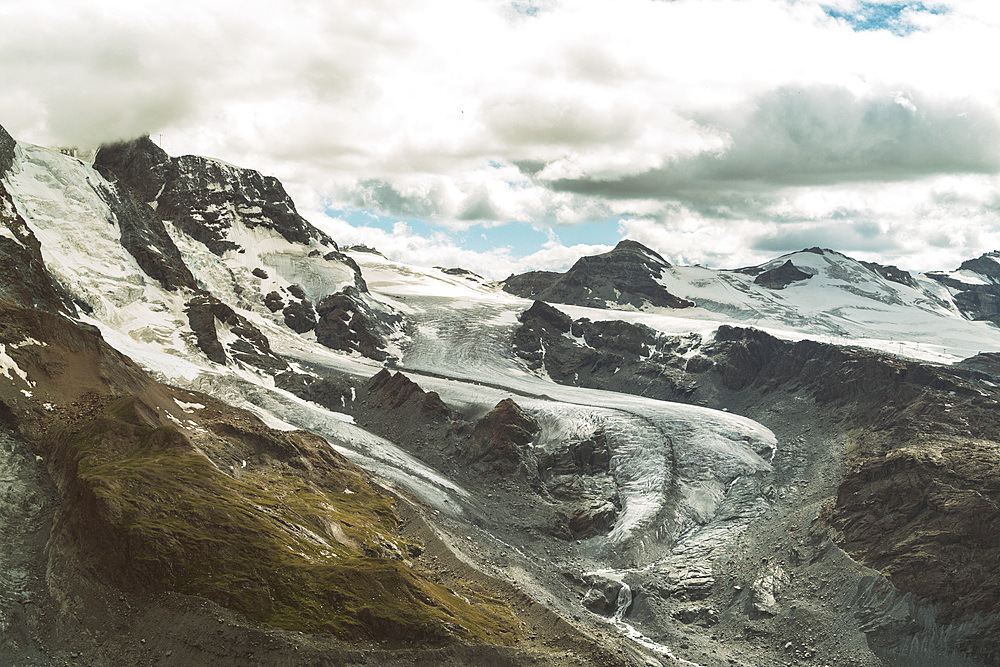 Glacier at Gornergrat near Zermatt in summer, Valais, Swiss Alps, Switzerland, Europe