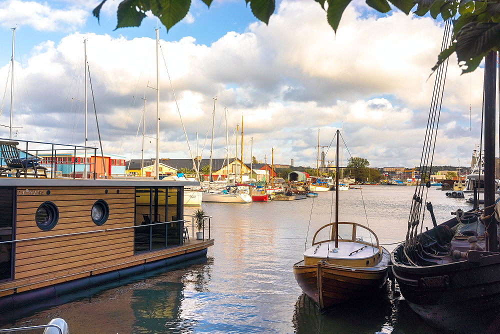 View of harbor in Tingstadsvassen in Hesingen (Hisingen), Gothenburg, Sweden, Scandinavia, Europe