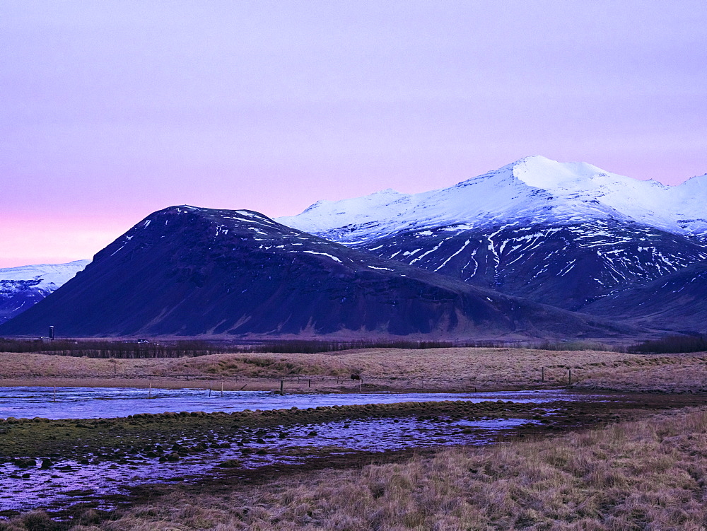 Mountains early in the morning at sunrise in the Snaefellsnes Peninsula, Iceland, Polar Regions