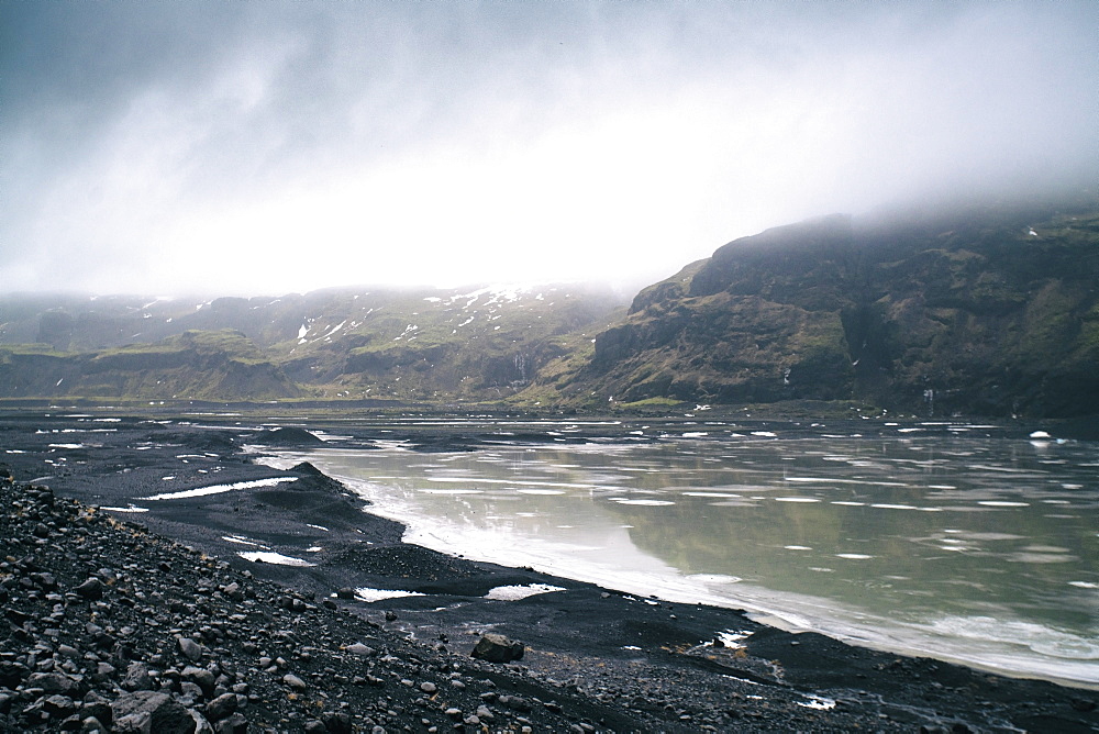 Solheimajokull Glacier in southern Iceland, between the volcanoes Katla and Eijafjallajokull, Iceland, Polar Regions