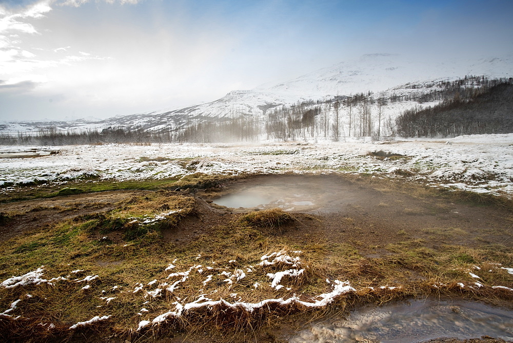 Geysir Hot Springs in Iceland at the Golden Circle about an hour from Reykyavik, Iceland, Polar Regions