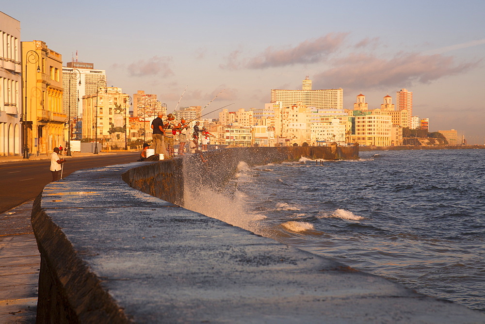 Malecon at sunrise, Havana, Cuba, West Indies, Caribbean, Central America