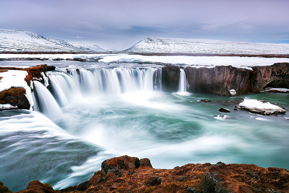 Godafoss, a waterfall located in the Baroardalur district of Iceland, Polar Regions