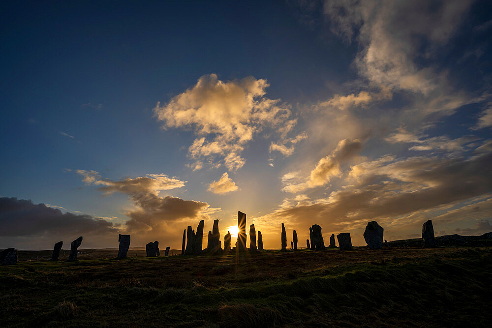 Sunrise at the Callanish Standing Stones, Callanish, Isle of Lewis, Outer Hebrides, Scotland, United Kingdom, Europe