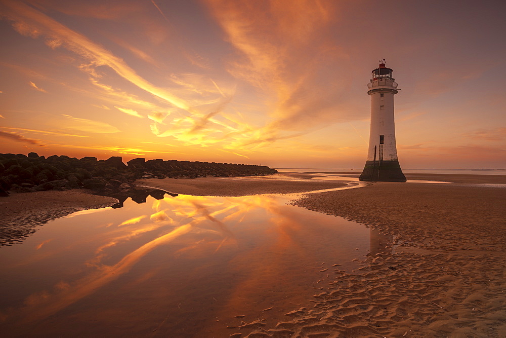 Perch Rock lighthouse, New Brighton, Merseyside,The Wirral, England, United Kingdom, Europe