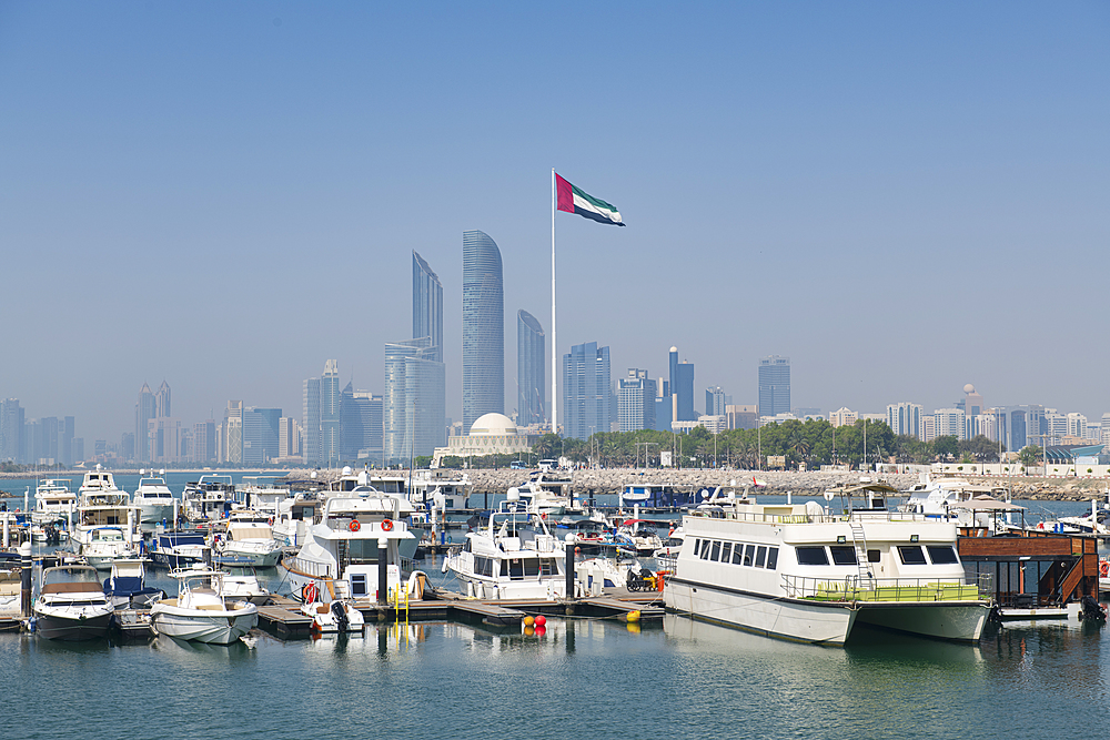 City skyline and Marina, Abu Dhabi, United Arab Emirates, Middle East