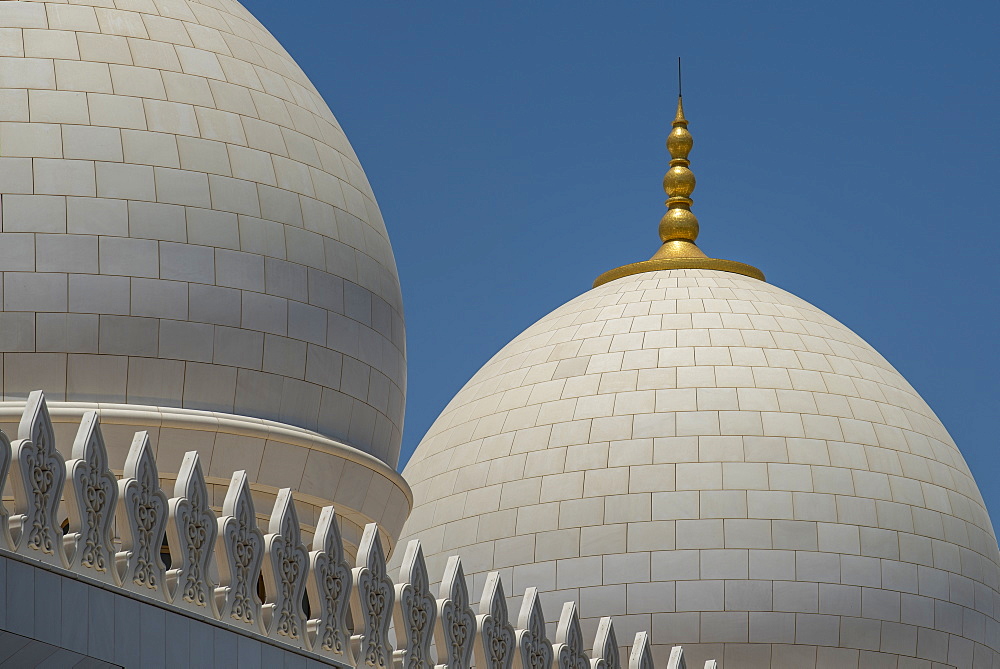 Roof detail of The Grand Mosque, Abu Dhabi, United Arab Emirates, Middle East