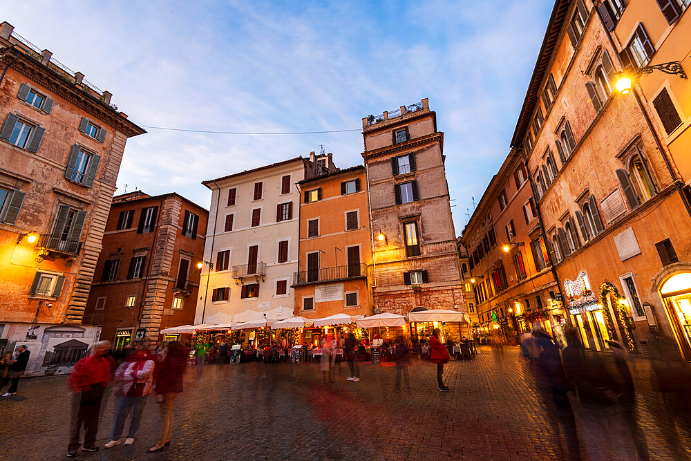 Piazza della Rotunda at night near Pantheon, Rome, Lazio, Italy, Europe