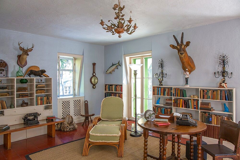 Author's studio at the Ernest Hemingway Home and Museum, Old Town, Key West, Florida Keys, Florida, United States of America, North America