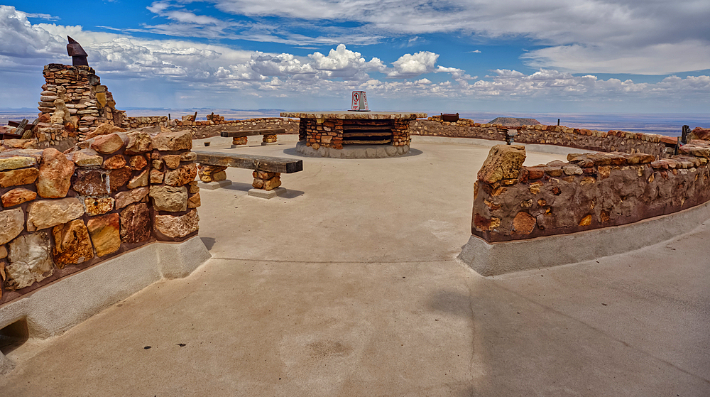 The observation deck of the Desert View Watchtower at Grand Canyon South Rim, UNESCO World Heritage Site, Arizona, United States of America, North America