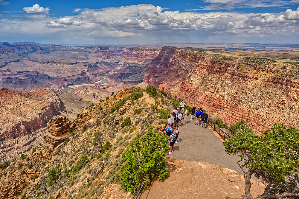 View from the observation deck of the Desert View Watchtower at Grand Canyon South Rim, UNESCO World Heritage Site, Arizona, United States of America, North America