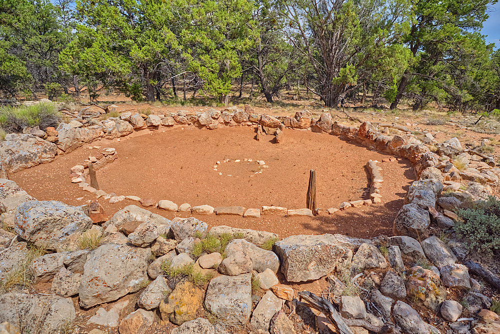 The Kiva of the ancient Tusayan Ruins at Grand Canyon South Rim, UNESCO World Heritage Site, Arizona, United States of America, North America