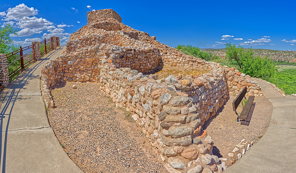 Panorama view of Tuzigoot Ruins from southeast corner, managed by the National Park Service, Arizona, United States of America, North America