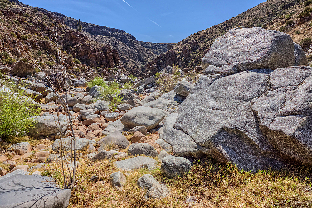 The granite riverbed of the Agua Fria River Canyon in the Agua Fria National Monument of Arizona.