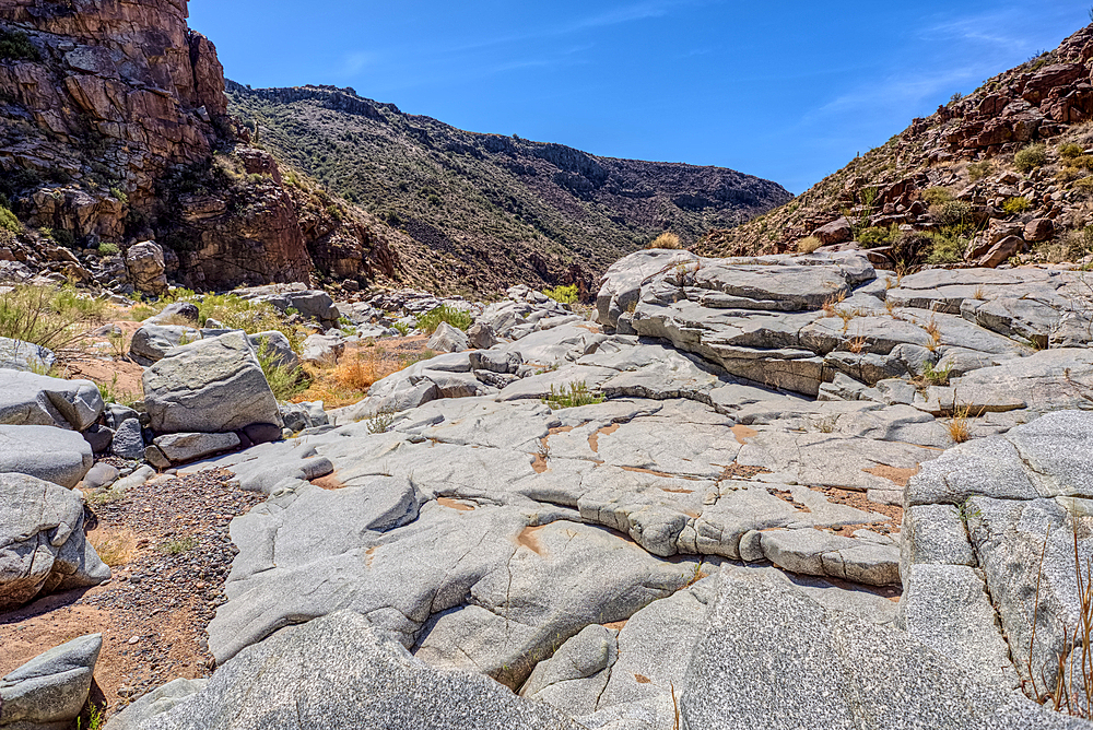 The granite riverbed of the Agua Fria River Canyon in the Agua Fria National Monument of Arizona.