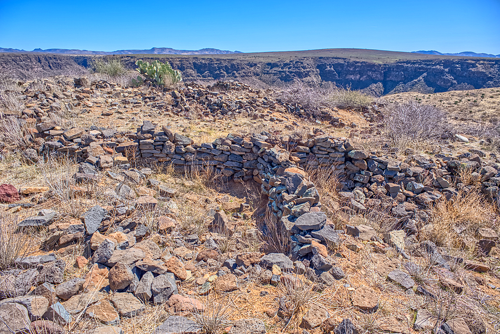 Ancient Indian Ruins near the historic Richinbar Mine in the Agua Fria National Monument north of Black Canyon City Arizona.