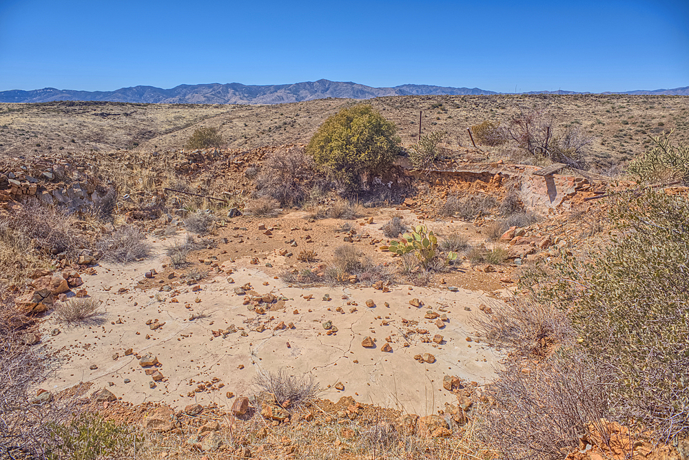 Remnants of the Richinbar Mine within the Agua Fria National Monument north of Black Canyon City Arizona. Mine was established in 1905 but was abandoned in 1940 when the company that owned it went bankrupt.