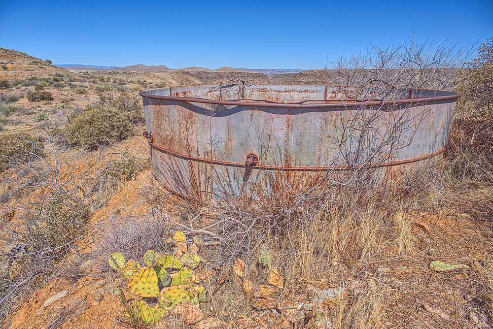 Remnants of the Richinbar Mine within the Agua Fria National Monument north of Black Canyon City Arizona. Mine was established in 1905 but was abandoned in 1940 when the company that owned it went bankrupt.
