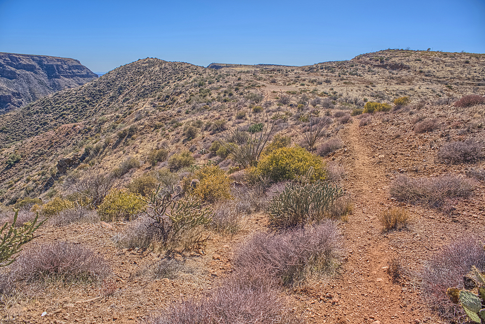 Path leading to a scenic overlook in the Agua Fria National Monument near the abandoned Richinbar Mine.