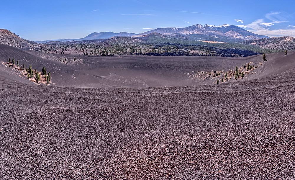Volcanic cinder rim in Coconino National Forest, Arizona, USA