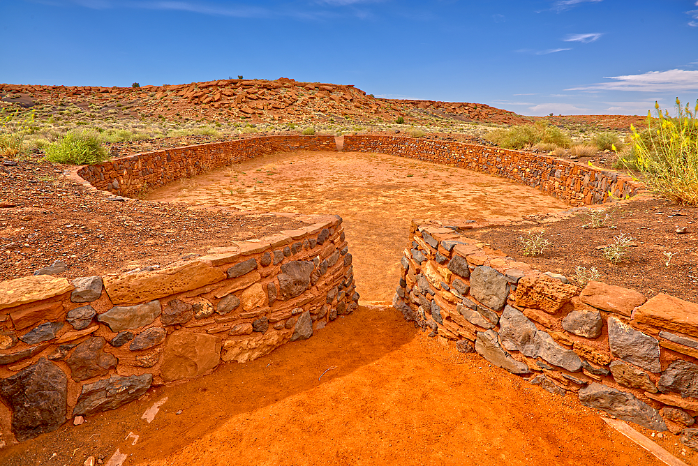 The Ball Court of the Wupatki Pueblo Ruins at the Wupatki National Monument, Arizona, United States of America, North America