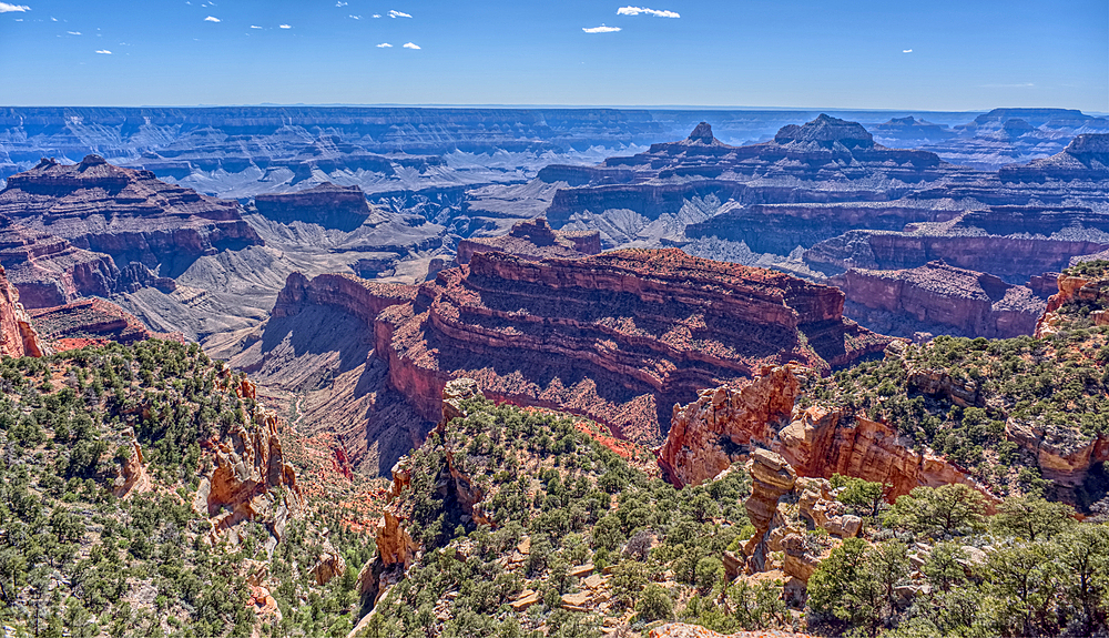 View of Thor's Temple south of Honan Point, Grand Canyon National Park, Arizona, USA