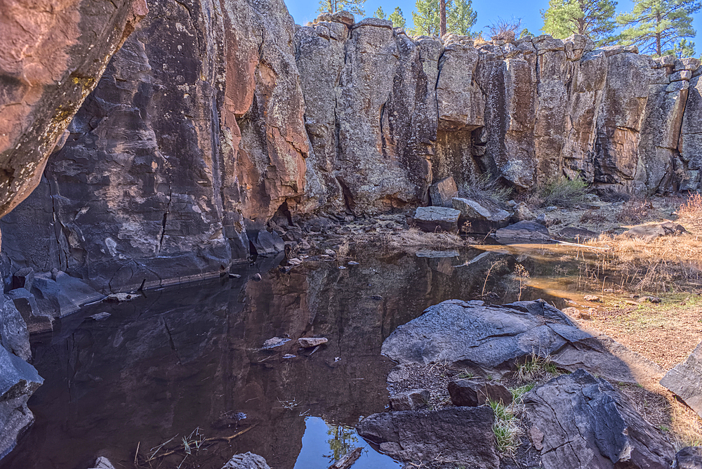 The cliff wall of the Keyhole Sink in the Kaibab National Forest near Williams, Arizona, USA