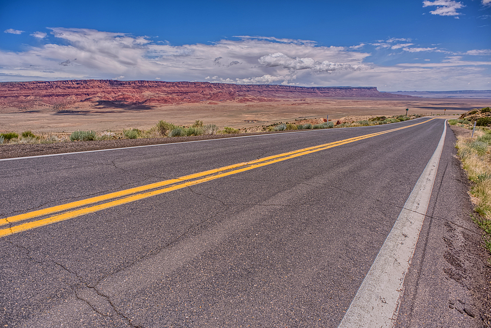 View of Vermilion Cliffs Arizona from US89A ascending to the Kaibab Plateau.